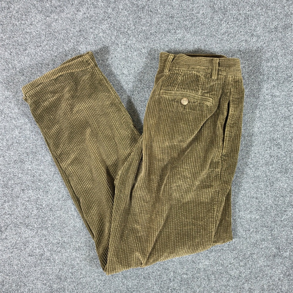 Vintage Le Collezioni Structure Olive Green Corduroy Pants Tagged 33L Act 30x31